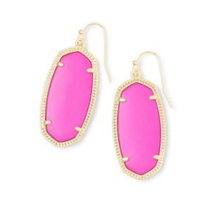 Kendra Scott Elle Gold and Magenta Pink Earrings